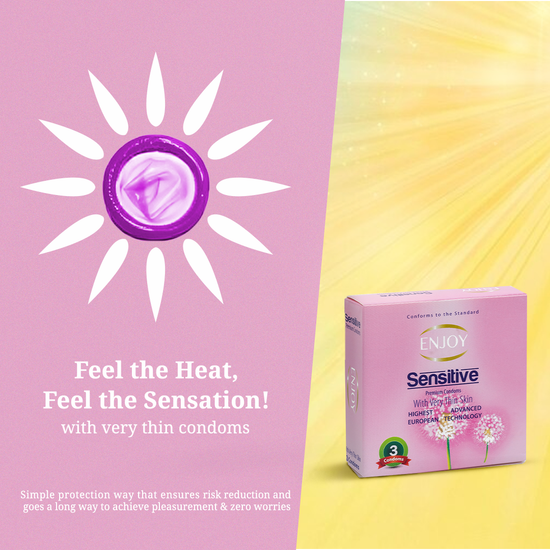 Enjoy Sensitive Premium Condoms 3 pcs