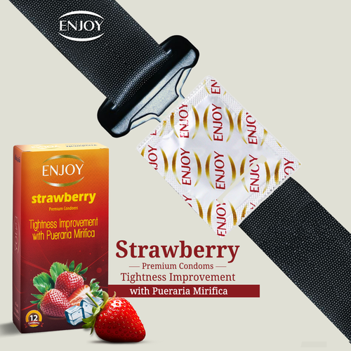 Enjoy Strawberry Premium Condoms 3 pcs