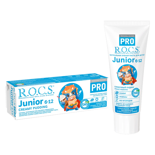 ROCS Pro Toothpaste For Juniors 6-12 Years With Creamy Pudding 74 g