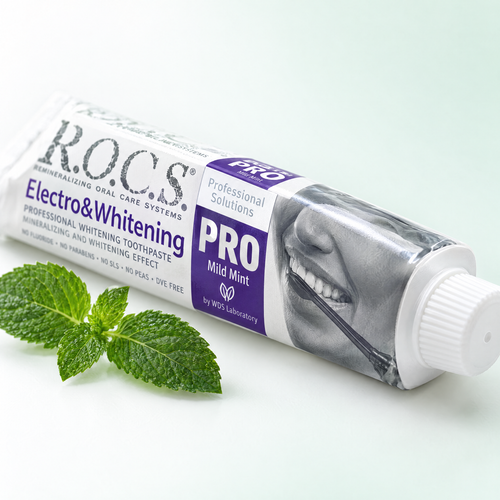ROCS Toothpaste Pro Electro & Whitening Mild Mint 135 g – close-up