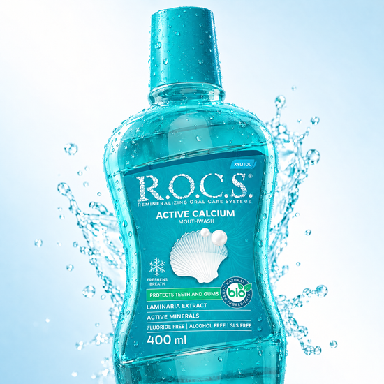 ROCS Whitening Mouth wash Active Calcium 400 ml – close-up