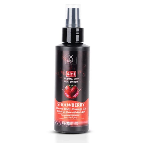 X-Night Delight 4x1 Silicone Body Massage Gel Strawberry 120 ml