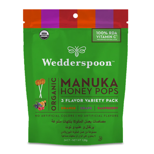 Wedderspoon Organic Manuka Honey Pops Assorted Flavours 24 pcs