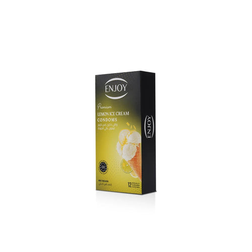 Enjoy Premium Condoms Lemon Ice Cream Flavour 12 pcs