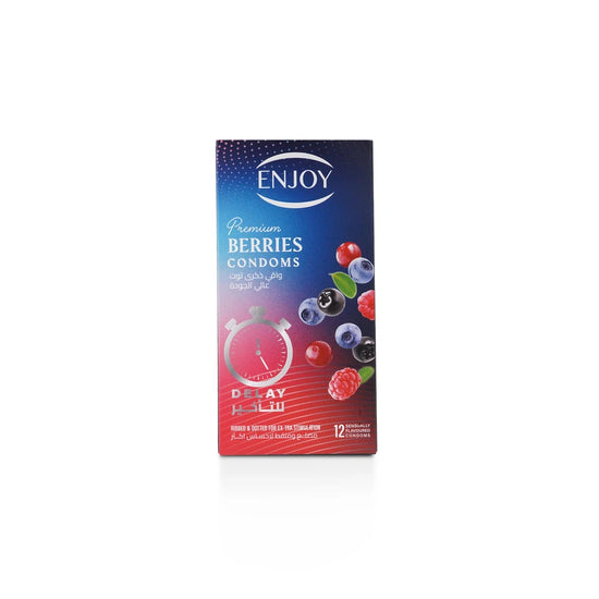 Enjoy Premium Condoms for Delay Berries Flavour 12 pcs