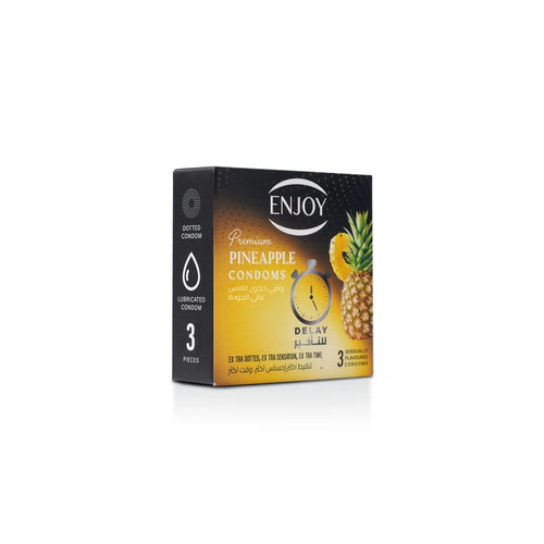 Enjoy Premium Condoms for Delay Pineapple Flavour 3 pcs