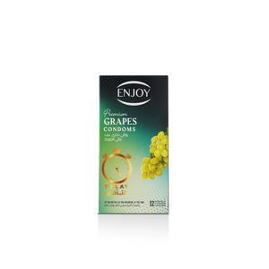 Enjoy Premium Condoms for Delay Grapes Flavour 12 pcs