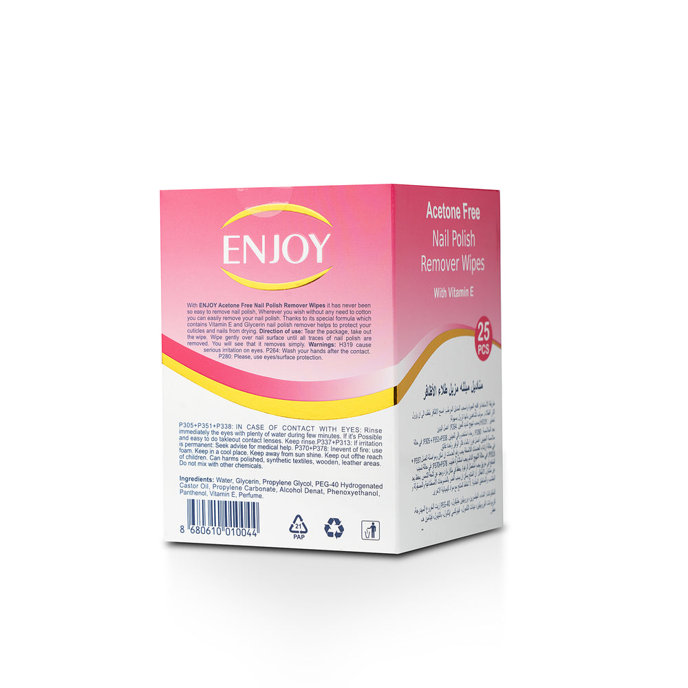 Enjoy Acetone Nail Polish Remover Wipes 25 pcs