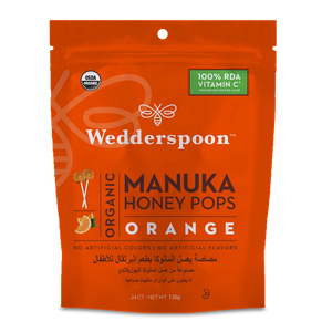 Wedderspoon Organic Manuka Honey Pops Orangw 24 pcs