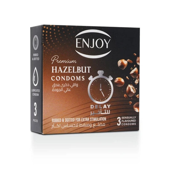 Enjoy Premium Condoms for Delay Hazelnut Flavour 3 pcs