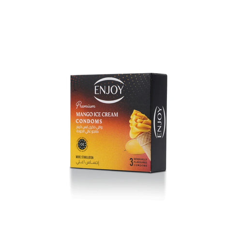 Enjoy Premium Condoms Mango Ice Cream Flavour 3 pcs