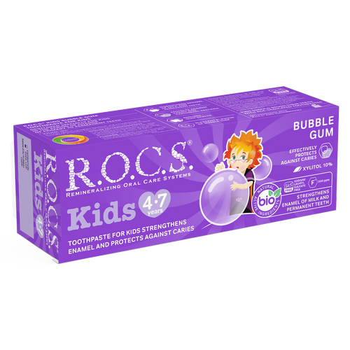 ROCS Toothpaste Kids 4-7 Years Bubble Gum 45 g