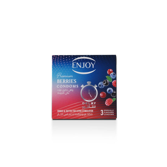 Enjoy Premium Condoms for Delay Berries Flavour 3 pcs