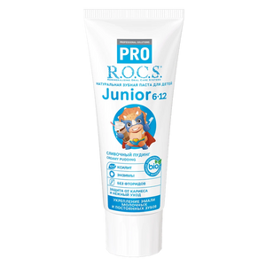 ROCS Pro Toothpaste For Juniors 6-12 Years With Creamy Pudding 74 g