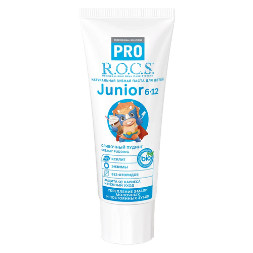 ROCS Pro Toothpaste For Juniors 6-12 Years With Creamy Pudding 74 g