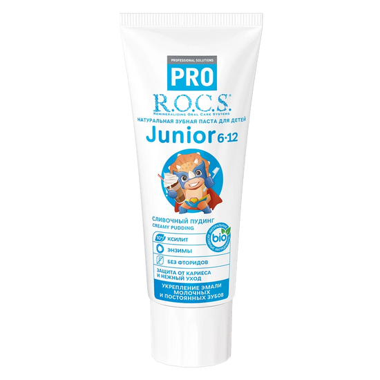 ROCS Pro Toothpaste For Juniors 6-12 Years With Creamy Pudding 74 g