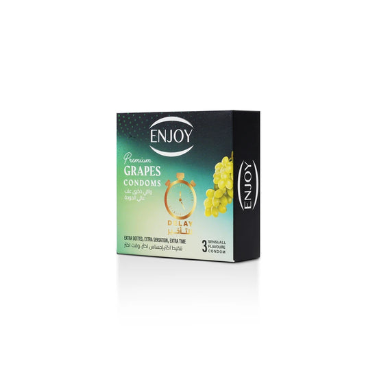Enjoy Premium Condoms for Delay Grapes Flavour 3 pcs