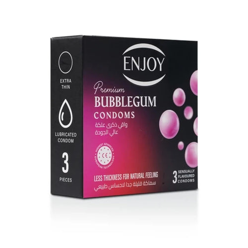 Enjoy Premium Condoms Bubblegum Flavour 3 pcs