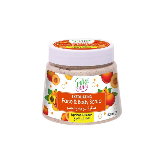Pure Life Face & Body Scrub With Apricot & Peach 500 ml