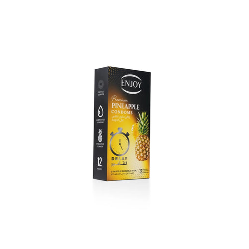 Enjoy Premium Condoms for Delay Pineapple Flavour 12 pcs