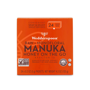Wedderspoon Raw Monofloral Manuka Honey On The Go K-Factor 16 24 pcs
